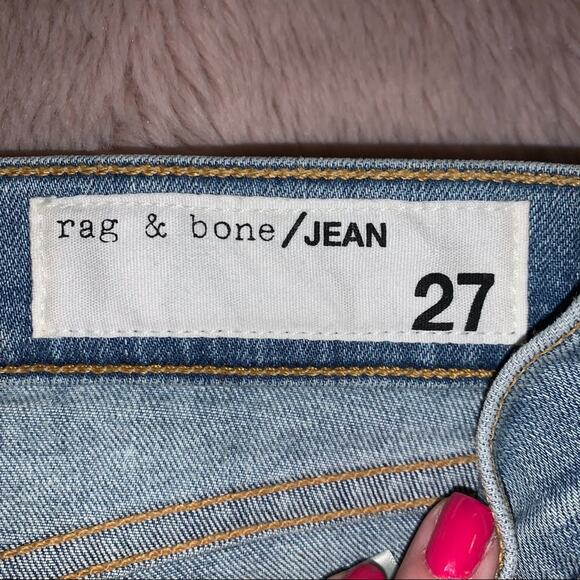 rag & bone Capri Step Frayed Hem Light Wash Skinny Jeans Wiley Size: 27 - Picture 11 of 16